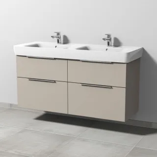 Sanipa 3way Waschtischunterbau zu Geberit Renova Plan Waschtisch mit 4 Auszügen, Kaschmir-Matt UP8821U