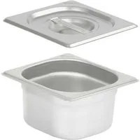 Mahlzeit Thermobehälter GN Behälter 1/6 mit Deckel, Höhe 100 mm, Edelstahl Wärmebehälter, Edelstahl, (Set, 2-tlg., 1x 1/6 GN Behälter mit Deckel(100 mm), für Chafing Dish