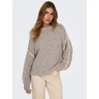JDY Rundhalspullover JDYZOEY LIFE L/S ON STITCH PULL KNT NOOS mit dekorativen Ziernähten
