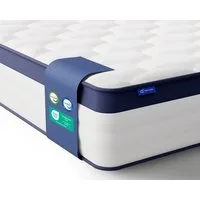 Taschenfederkernmatratze H3 Härte Matratze, 7 Zonen Ergonomische Federkernmatratze OEKO-TEX, Luvanza, 25 cm hoch, Tiefblaue Kanten-Einfassung, Antibakteriell, Druckentlastung