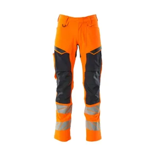 MASCOT Herren Hose mit Knietaschen ACCELERATE SAFE Hi-vis Orange / Schwarzblau 56 - 19479-711-14010-76C56