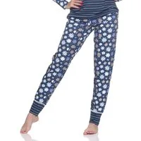 Normann Pyjama Damen Schlafanzug mit Bündchen, Oberteil gestreift –auch in Übergröße