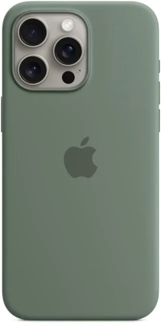 Apple Silikon Case mit MagSafe [für iPhone 15 Pro Max] zypresse