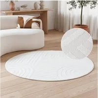Tapiso Teppich HYGGE, rund, Höhe: 9 mm, Wohnzimmer, Schlafzimmer, pflegeleicht