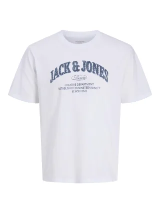 JACK&JONES - JJEDENVER LOGO TEE SS O-NECK SN White - Gr. - XXL