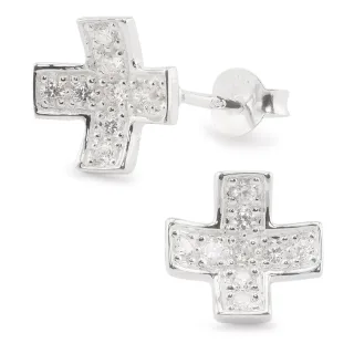 Kreuz Ohrringe aus 925 Silber