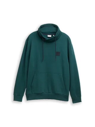 Tom Tailor - Snood Sweatshirt in Melange-Optik jasper green navy structure - Gr. - XL