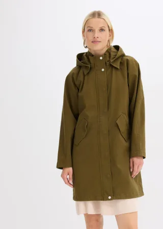 bonprix Wasserabweisender Parka, grün, Gr.50, Parka, wasserabweisend, 98% Baumwolle (organic)