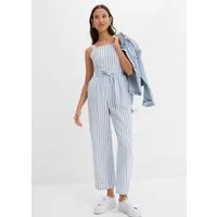 bonprix Jumpsuit loose fit, ärmellos, mit Bindedetails, aus Baumwolle und Leinen
