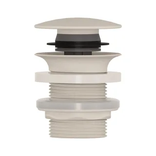 KLUDI Waschtisch- und Bidet-Siphon Schaftventil mit Ablaufkappe G1 1/4 Matt Light Dove 10428O2-00