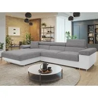 MIRJAN24 Ecksofa Torezio Mini, mit Bettkasten und Schlaffunktion, Einstellbare Kopfstützen, 280x170x70-90 cm