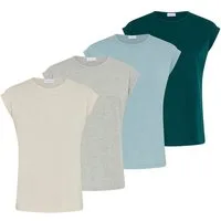 Boysen's T-Shirt im Basic-Stil, weicher Baumwoll-Jersey, viele Farben und Größen (Packung, 4er-Pack) figurumspielende Passform, Rundhalsausschnitt