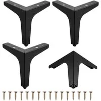 QUBEBU Möbelfuß 8X Möbelfüße Schrankfuß Füße Sockelfüße Sofafuß Möbelbeine Schwarz, (belastbar bis 800 kg, H: 10 cm / 13 cm / 15 cm / 17 cm., Metall Möbelbeine Möbelfüße Sofa Beine Möbelfüsse Schrankfüße)