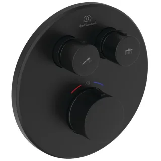 Ideal Standard Unterputz-Thermostat Ceratherm Navigo rund 2 Verbraucher, Silk Black, A8579XG A8579XG