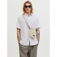Jack & Jones Kurzarmhemd JJESUMMER LINEN BLEND SHIRT S/S SN Baumwolle mit Leinen, regular fit