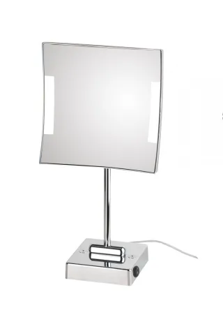 Koh-I-Noor QUADROLOLED Indirekter Stromanschluss mit Stecker. Tischmodell 20x41x11,5, Chrom, C62/1KK C62/1KK3