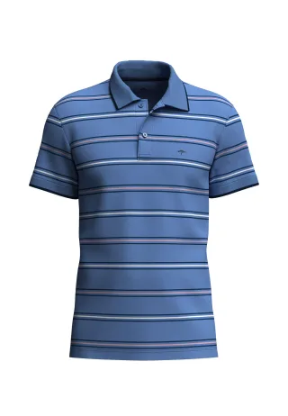 FYNCH-HATTON - Polo, stripe crystal blue - Gr. - L