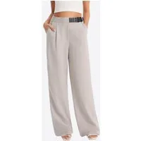 Imily Bela Marlene-Hose Damen Businesshose weitem Anzughose (Packung, 1-tlg., 1per-Pack) Mit Gürtel