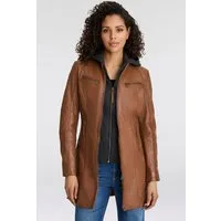 Mauritius Ledermantel Bente 2-in-1-Lederjacke mit abnehmbarem Kapuzen-Inlay aus Jerseyqualität