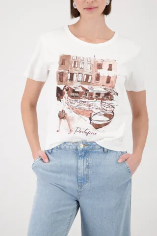 monari - T-Shirt mit City-Print - Gr. - 44