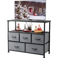 IDEASY TV-Schrank TV-Schrank mit Stauraum,kleiner Entertainment-Center-Medientisch (Geeignet für Wohnzimmer, Flur und Eingangsbereich 100×30×80cm (L×B×T) Frisiertisch & TV-Ständer mit Schubladen,passend für 45-Zoll-Fernseher