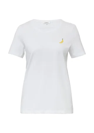 s.Oliver Red Label - T-Shirt mit Detail weiß - Gr. - 34