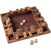 COSTWAY Spiel, Shut The Box Spiel, 2-4 Spieler Würfelspiel Holz, Brettspiel