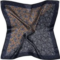 MayTree Seidentuch quadratisch Paisley 53x53 dunkelblau gold, (Stück), 100% Seide, Trachten, Oktoberfest