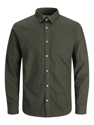 JACK&JONES - JJEJOE SHIRT LS PLAIN NOOS Forest Night - Gr. - L