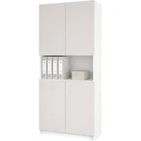 Vladon Aktenschrank Rivo (Büroschrank, mit Soft-Close Funktion) Weiß matt/Cashmere (82 x 184 x 37 cm)