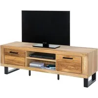 Home affaire Lowboard (1 St), Industriestil, Teilmassiv Eiche, schwarze Elemente, Modern