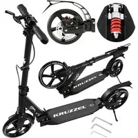 KRUZZEL Tretroller Cityroller Scooter, (1 tlg., Stoßdämpfer, Bremse), große Gummiräder sorgen für ruhige Fahrt, guten Grip