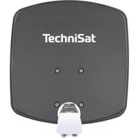 TechniSat DIGIDISH 33 mit Universal-Twin-LNB Sat-Spiegel (33 cm, Aluminium, Twin-LNB für 2 Teilnehmer, 1 Orbitposition, inkl. Wandhalterung)