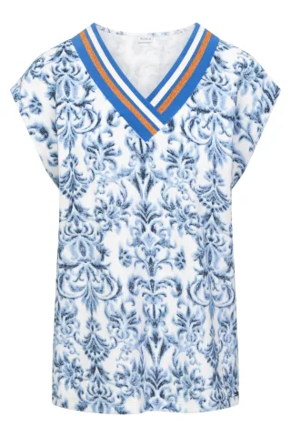 Rösch - Shirt 1265536 blue ornamental - Gr. - 46