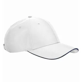 Beechfield - "Team Sports-Tech" Kappe (Weiß/Dunkelblau)