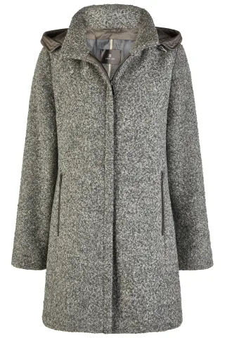 Barbara Lebek - Wolljacke mit Kapuze grey - Gr. - 52