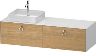 Duravit White Tulip Konsolenwaschtischunterbau wandhängend Natur Eiche & Weiß Matt & Hochglanz 1600x WT4890LH5850000