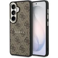 Guess Backcover Guess 4G Leather Back Cover mit MagSafe Samsung Galaxy S26 - Gold Edge