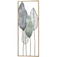 Kobolo Wandbild Metallbild Wanddeko - SENTONI - aus Metall in gold, Pflanzen, im Used Look