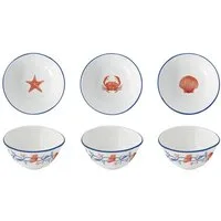 EasyLife Servierschale Cote de Mer, Porzellan, Spülmaschinengeeignet, Mehrfarbig, Meeresküste, H: 4.5cm