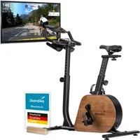 Skandika Heimtrainer für Zuhause, Fahrrad, Trevek P12-G, Stromgenerator, Magnetbremse (Transportrollen, Kinomap, Tablet-/Smartphone-Halterung), 16 Widerstandsstufen, verstellbare Pedale, Sattel & Lenker