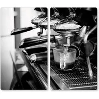 KESPER® Schneide- und Abdeckplatte Herdabdeckplatte, Motiv: Kaffee, ESG-Glas, (Set, 2 tlg), zum Schneiden und Abdecken