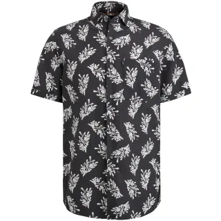 Vanguard - Short Sleeve Shirt Printed Tencel Cotton Linen black onyx - Gr. - XL