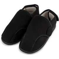 TIESTRA Damen Herren Schuhe Extra Weit mit Klettverschluss Breit, Hausschuhe Klettstiefel Senioren Schuhe, Memory Foam Sohle für Geschwollene Füße Gr.37-47