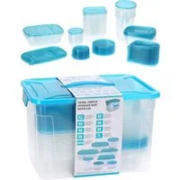 Koopman Vorratsdose Aufbewahrung Küche XXL Türkis 100 Tlg. Set, Kunststoff, (Set, 100-tlg., Packung), 100tlg, XXL-Set, Vorratsbehälter, mit Deckel, Kunststoff