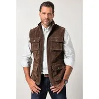 JP1880 Steppweste Lederweste Leder kerniges Pig-Split Veloursleder