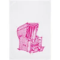 17,30 Hamburg Geschirrtuch Strandkorb, neon Pink, (1-tlg), 50x70cm, Siebdruck