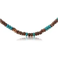Made by Nami Perlenkette Surfer Halskette mit echten Kokosnussperlen, Herren Damen Strand Schmuck Wasserfest