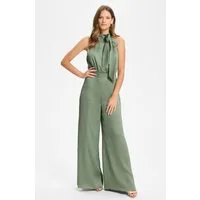 SWING Jumpsuit - Jumpsuit mit Schluppe aus Satin Oberteil in lockerer Passform