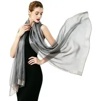 Zaewry Modeschal Damen Modeschal, Leichter Voile-Schal Schulterumhang, Goldrand Modeschal, Eleganter Abendkleid-Schulterumhang